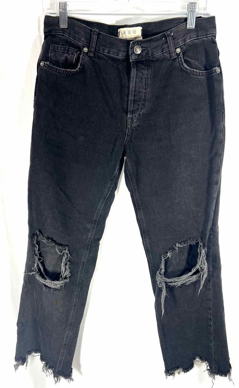 We The Free Size 26=2 Charcoal Distressed Denim Premium Denim Jeans